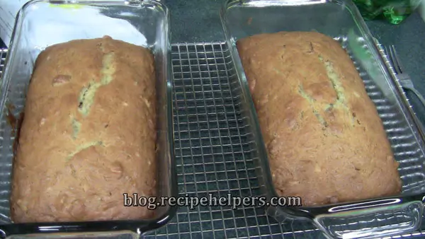 A double batch of Mom's Banana Bread. 2 loaves fresh from the oven.